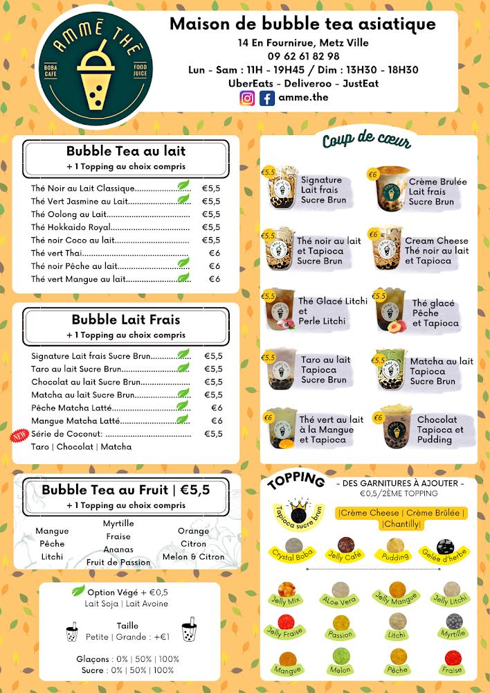 Ammé Thé - Maison de Bubble Tea à Metz - Menu Image 4